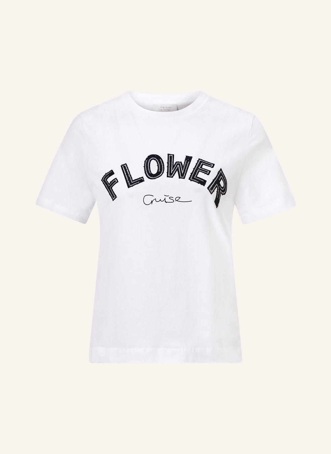 Rich&Royal T-Shirt Flower Cruise Mit Schmucksteinen blau von rich&royal