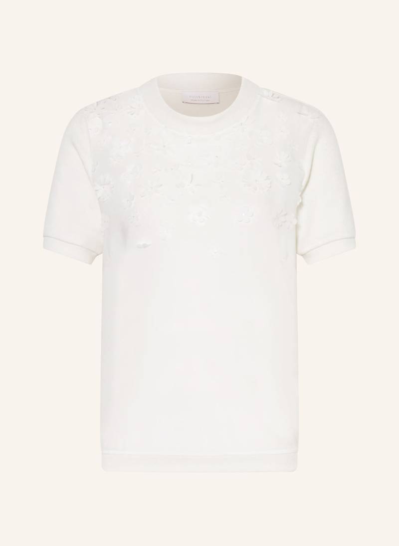 Rich&Royal T-Shirt Im Materialmix weiss von rich&royal