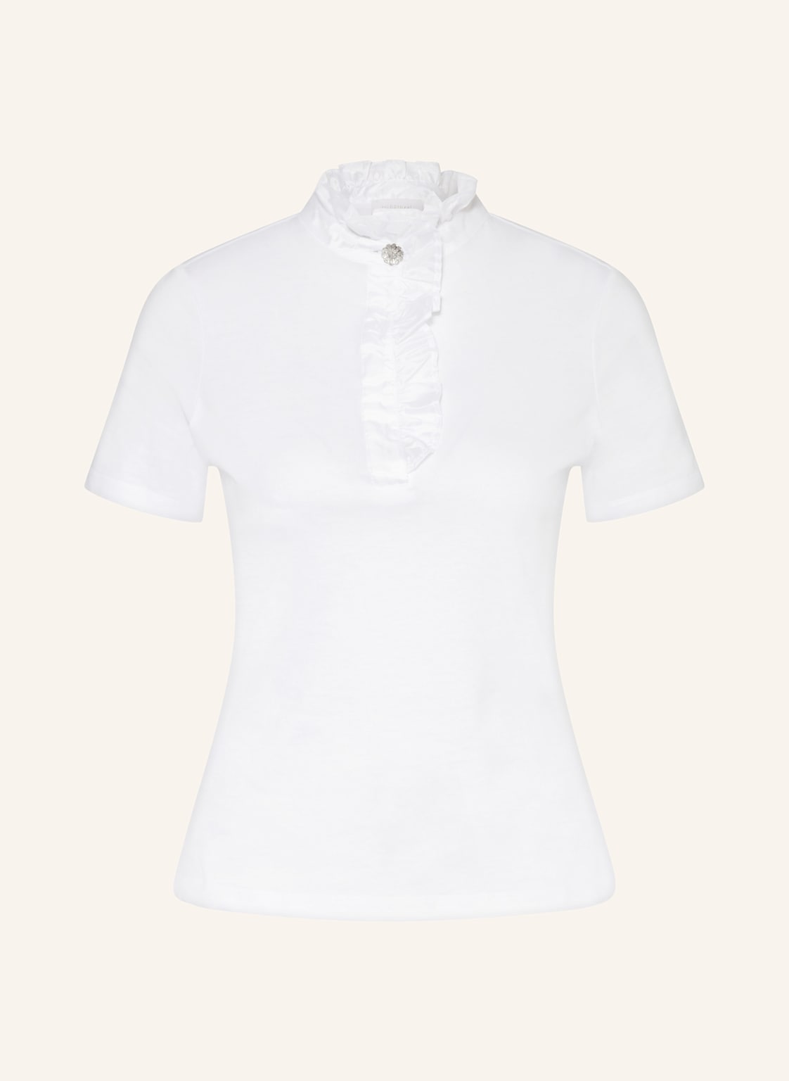 Rich & Royal T-Shirt Im Materialmix weiss Rich & Royal T-Shirt Im Materialmix weiss von Rich & Royal