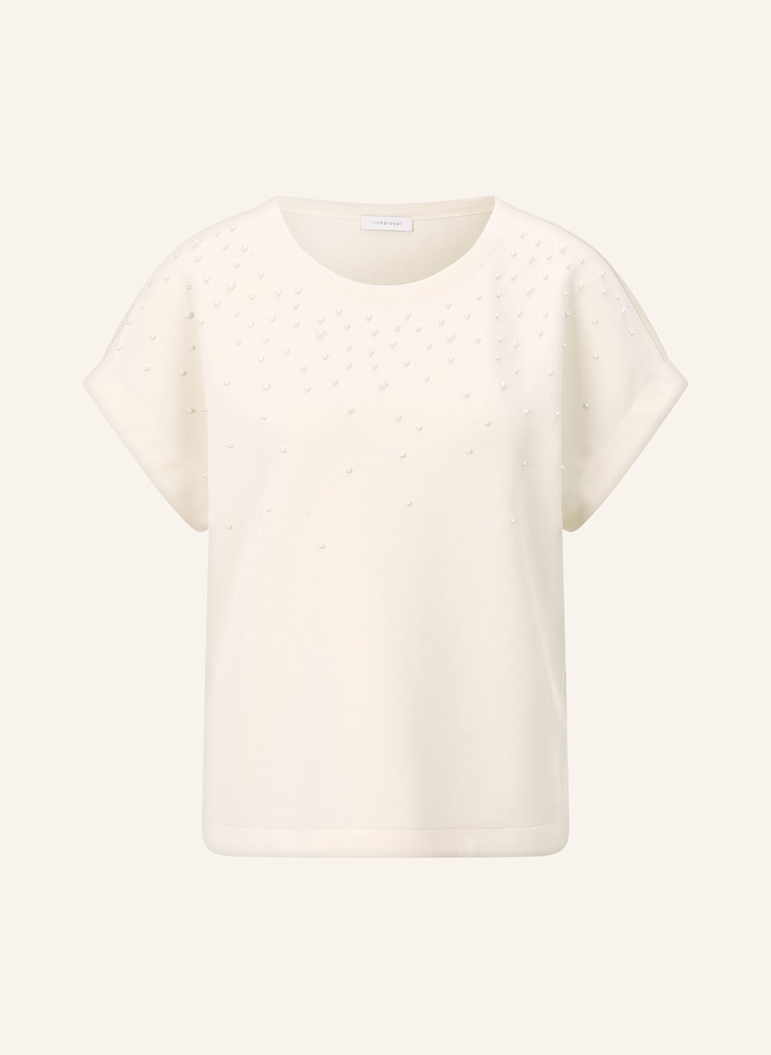 Rich&Royal T-Shirt Mit Schmuckperlen weiss Rich&Royal T-Shirt Mit Schmuckperlen weiss von rich&royal