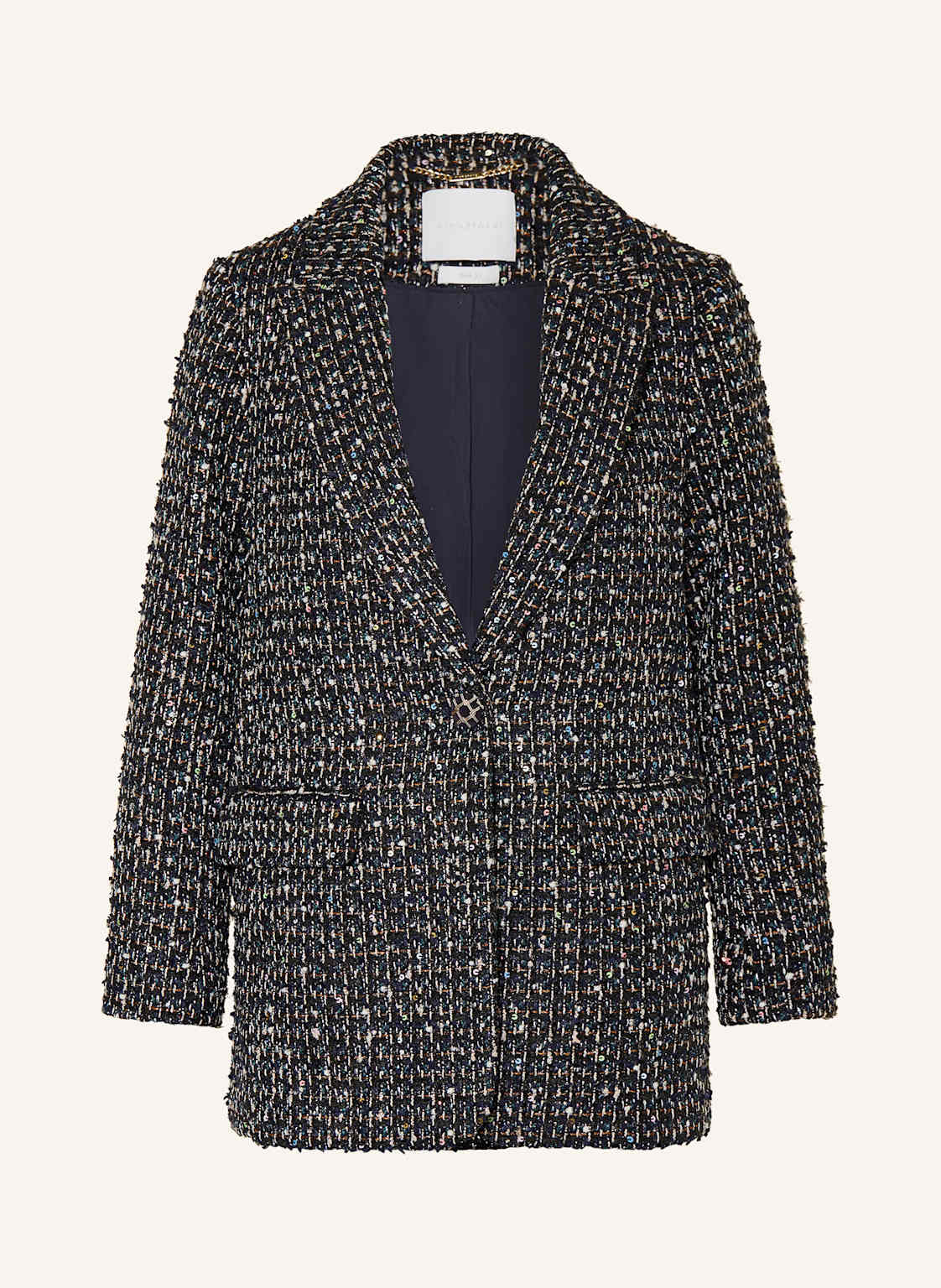 Rich&Royal Tweed-Blazer Mit Glitzergarn Und Pailletten blau von rich&royal