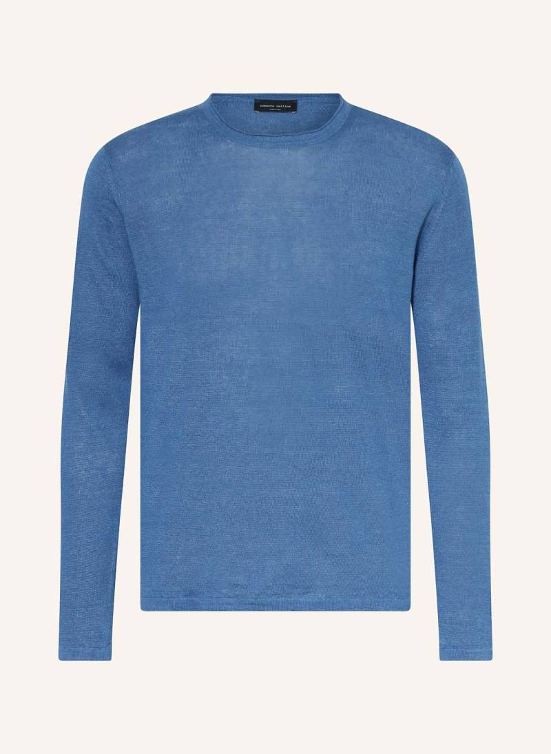 Roberto Collina Leinenpullover blau von roberto collina