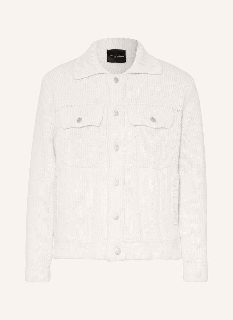 Roberto Collina Strickjacke Aus Merinowolle weiss von roberto collina