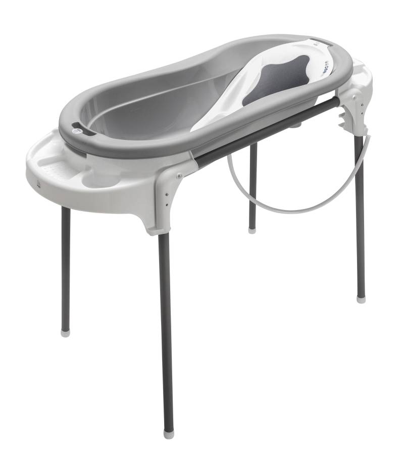 Rotho Babydesign Babybadewanne »TOPXtra Badestation, Stone Grey«, auf dem Boden nutzbar; Made in Germany von rotho babydesign