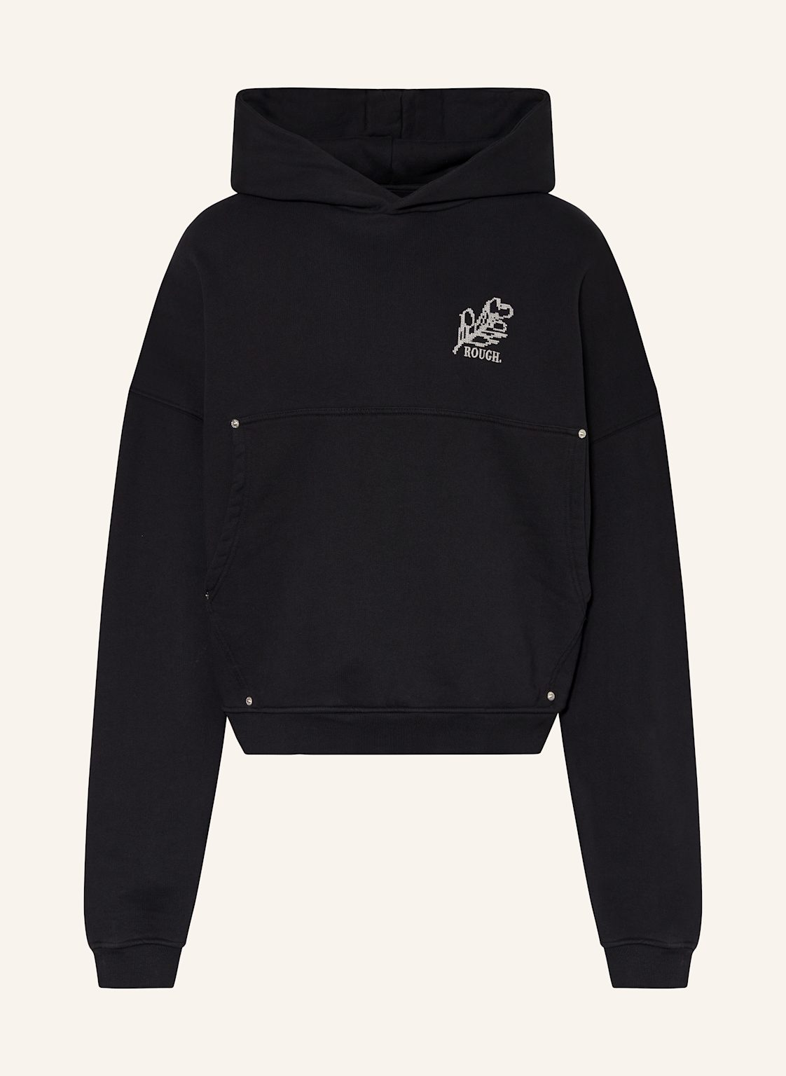 Rough. Hoodie Olive schwarz von rough.