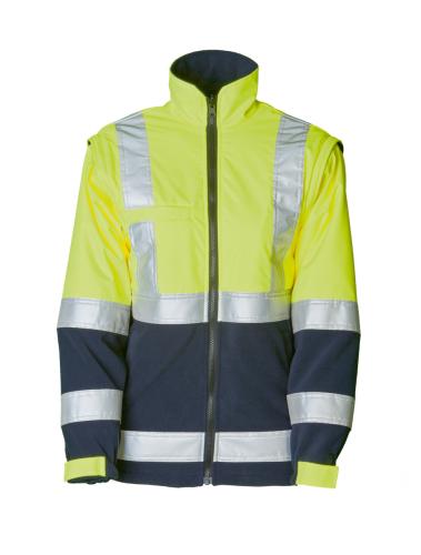 rukka Balta Fleece Security Jacke EN ISO 20471 Kl. 1 - fluorescent lemon/ navy (Grösse: 3XL) von rukka