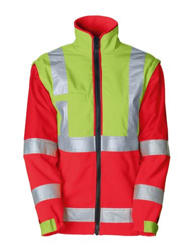 rukka Balta Fleece Security Jacke EN ISO 20471 Kl. 1 - fluorescent lemon/red (Grösse: L) von rukka