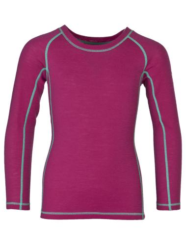 rukka Merlin Kinder langarm Shirt aus Merino Wolle - festival fuchsia (Grösse: 92) von rukka