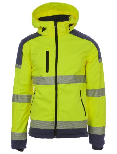 rukka Montreal Soft Shell Jacke EN ISO 20471 Kl. 2 - fluorescent lemon/ navy (Grösse: 3XL) von rukka