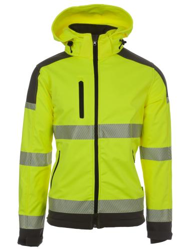 rukka Montreal Soft Shell Jacke EN ISO 20471 Kl. 2 - fluorescent lemon/black (Grösse: M) von rukka