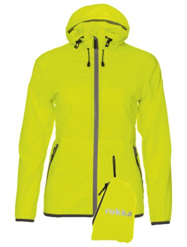 rukka Shelter Damen Regenjacke - fluorescent lemon (Grösse: 34) von rukka