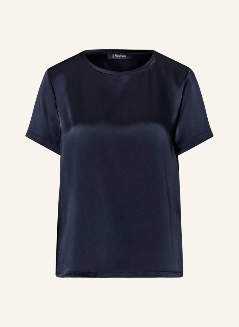 S Max Mara Blusenshirt Rebecca Aus Satin blau von S Max Mara