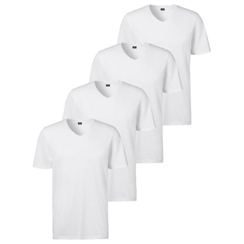 s. Oliver - 4er Pack Basic Unterhemd / Shirt Kurzarm, für Herren, Weiss, Größe L von s. Oliver