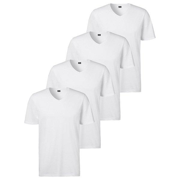 4er Pack Basic - Unterhemd Shirt Kurzarm Herren Weiss M von s. Oliver