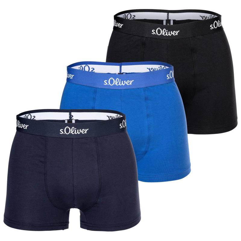 s. Oliver - Boxershort  3er Pack Stretch, für Herren, Blau, Größe M von s. Oliver