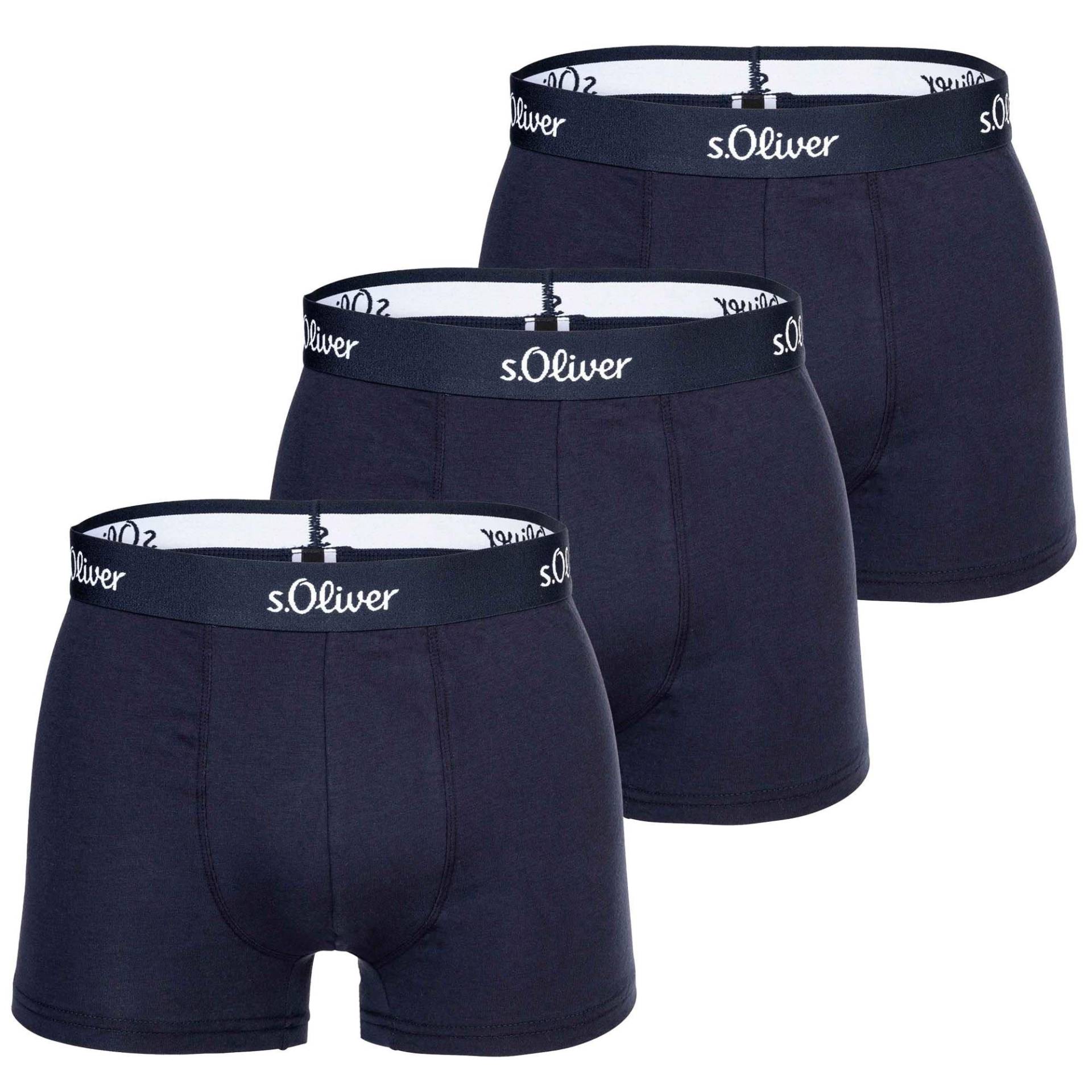 s. Oliver - Boxershort  3er Pack Stretch, für Herren, Marine, Größe XL von s. Oliver