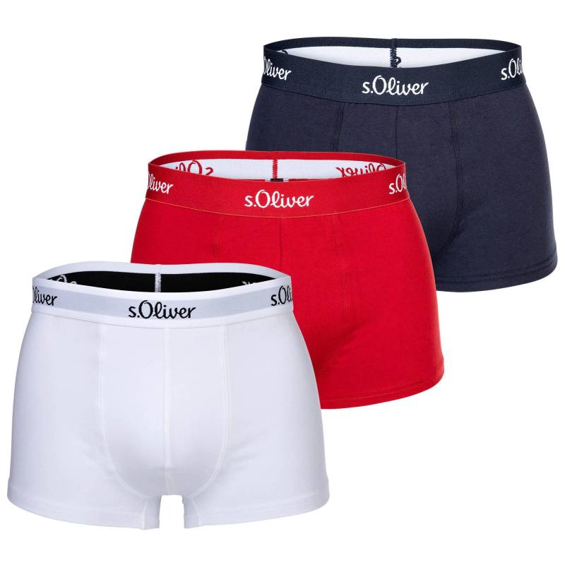 Boxershort 3er Pack Stretch Herren Rot Bunt M von s. Oliver