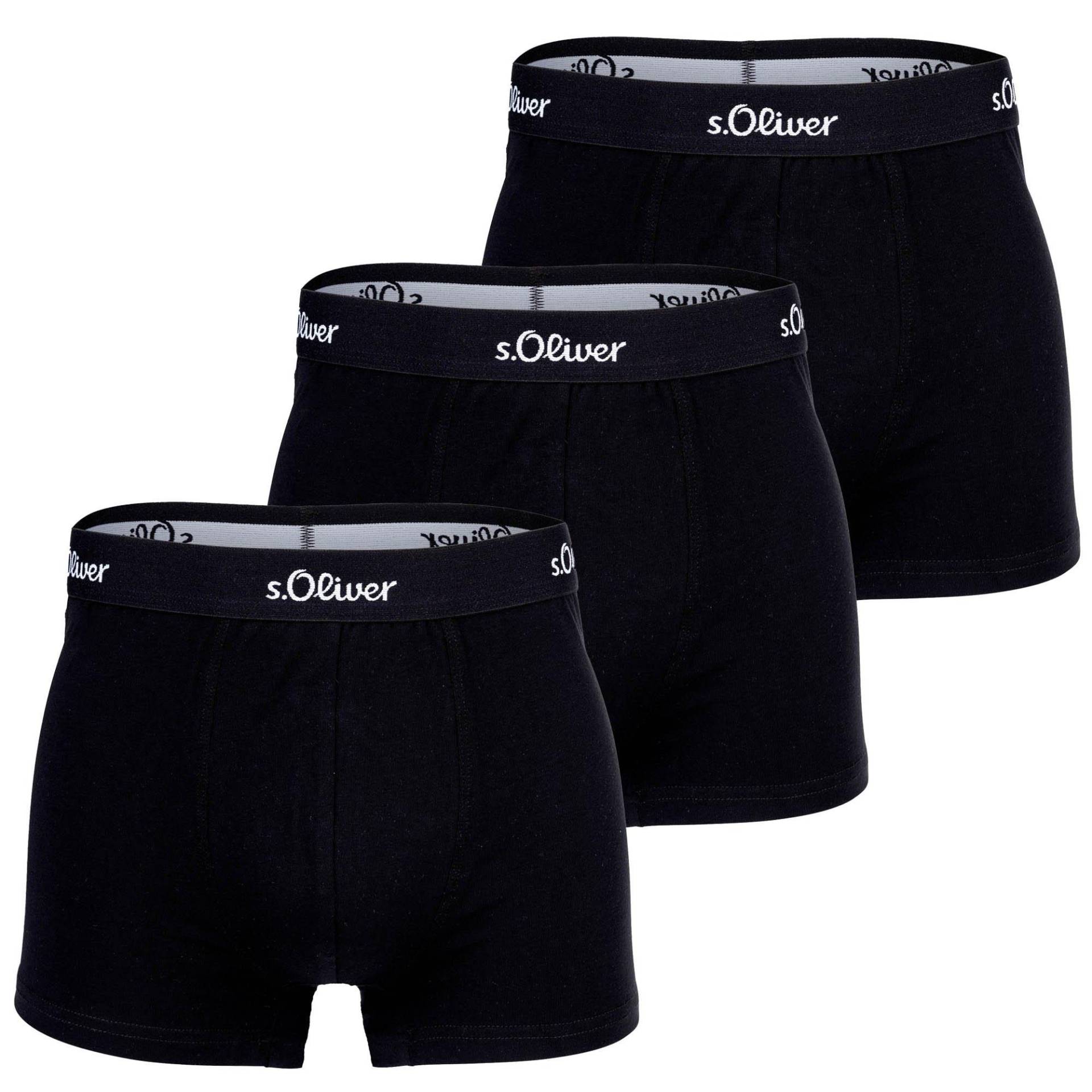 Boxershort 3er Pack Stretch Herren Schwarz S von s. Oliver