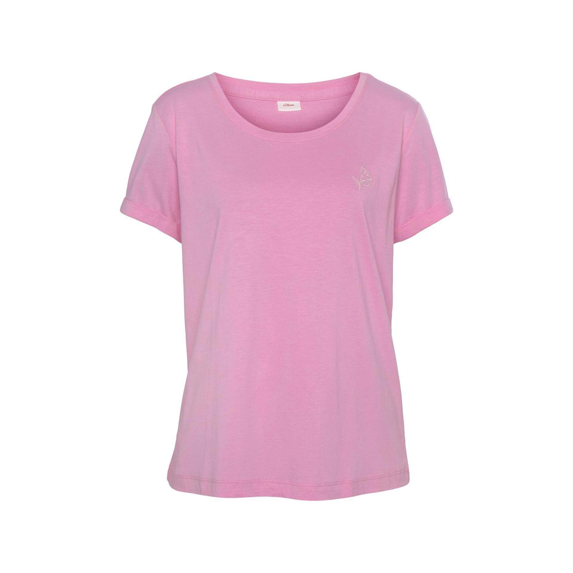 T-shirt, Classic Fit, Kurzarm Damen Pink 32-34 von s. Oliver