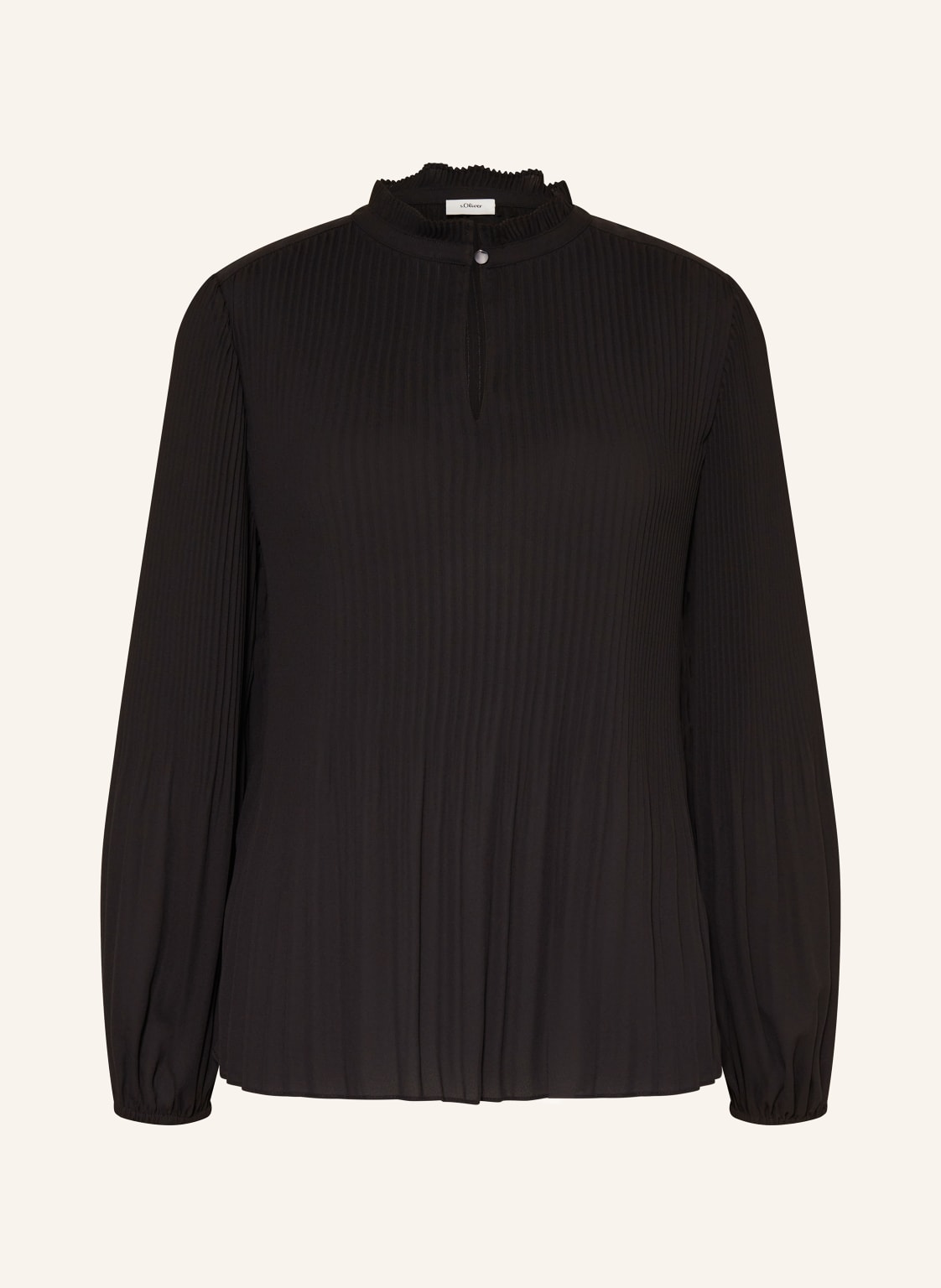 S.Oliver Black Label Blusenshirt Aus Plissee schwarz von s.Oliver BLACK LABEL