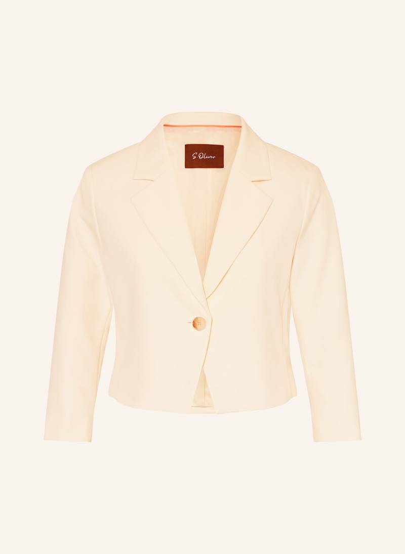 S.Oliver Black Label Cropped-Blazer Mit 3/4-Arm weiss von s.Oliver BLACK LABEL