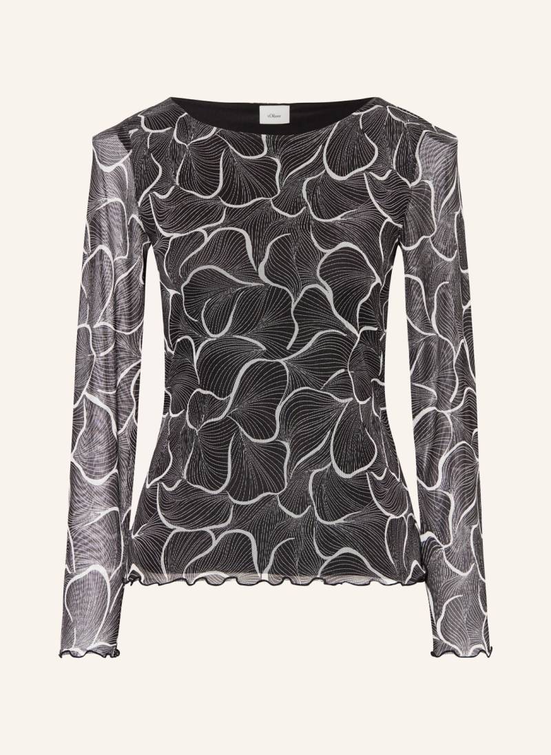 S.Oliver Black Label Longsleeve Aus Mesh schwarz von s.Oliver BLACK LABEL