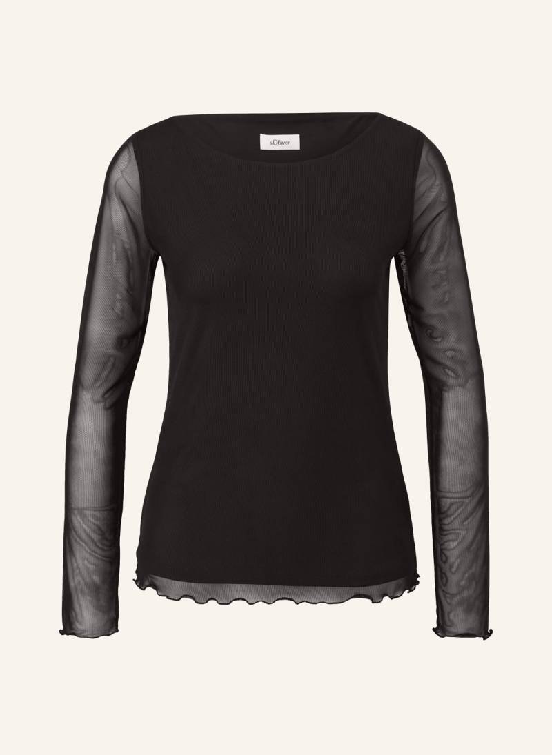 S.Oliver Black Label Longsleeve Aus Mesh schwarz von s.Oliver BLACK LABEL