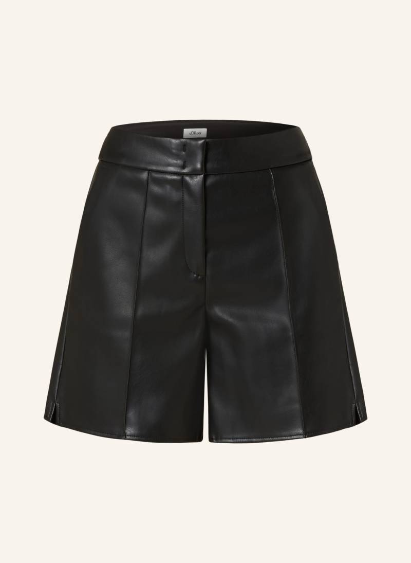 S.Oliver Black Label Shorts In Lederoptik schwarz von s.Oliver BLACK LABEL