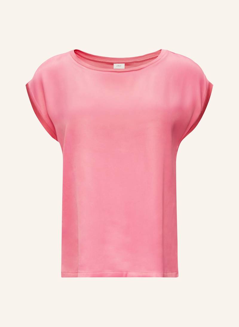 S.Oliver Black Label T-Shirt Im Materialmix pink von s.Oliver BLACK LABEL