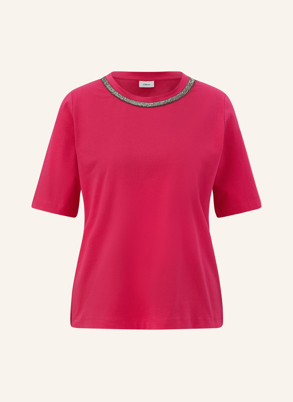 S.Oliver Black Label T-Shirt Mit Schmucksteinen pink von s.Oliver BLACK LABEL