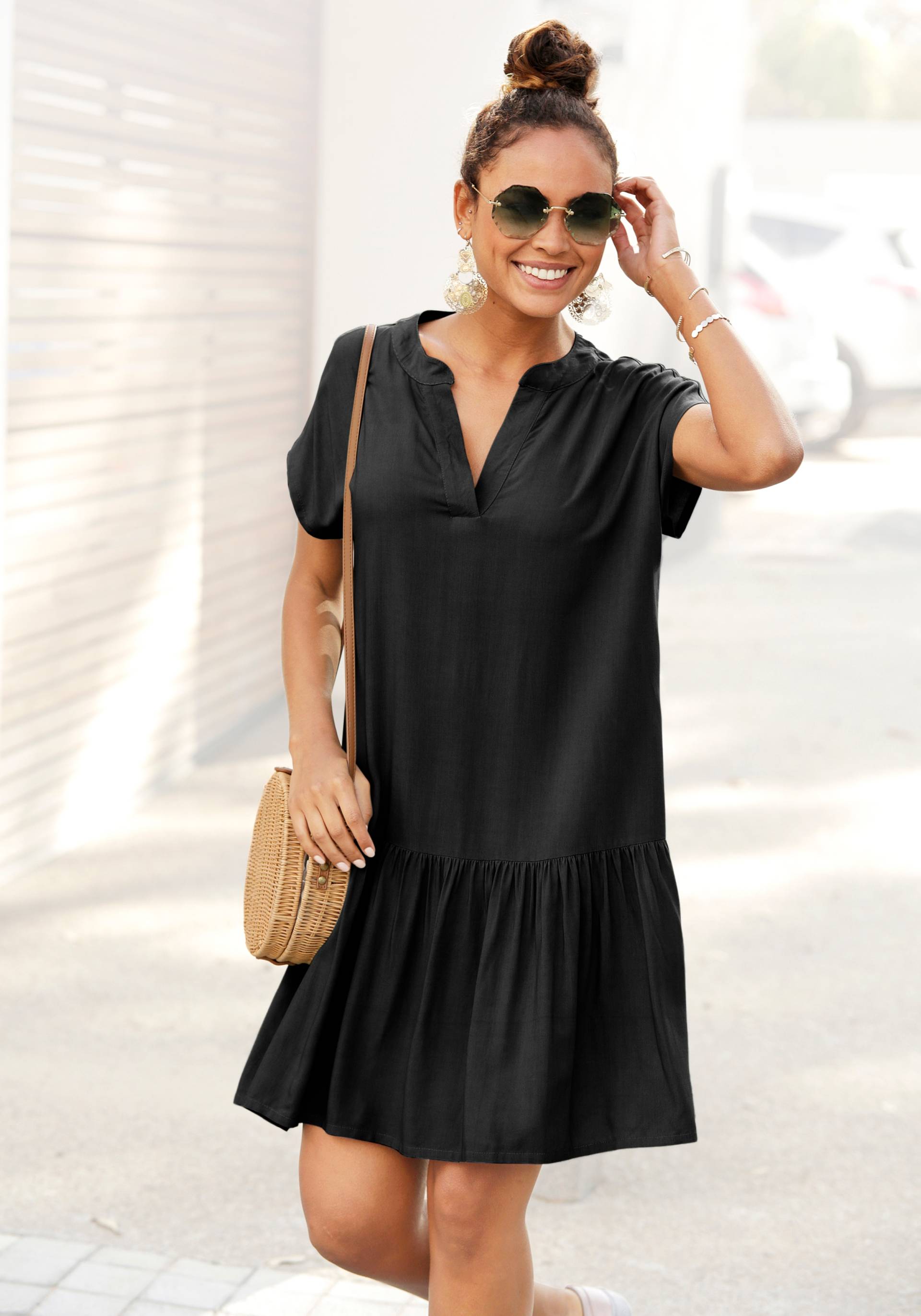 s.Oliver Blusenkleid, mit Volant am Rock, Tunikakleid, Sommerkleid, Basic s.Oliver Blusenkleid, mit Volant am Rock, Tunikakleid, Sommerkleid, Basic von s.Oliver