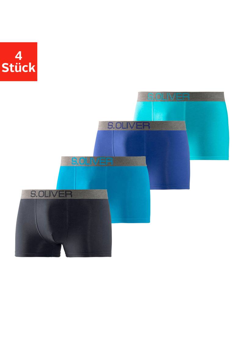 s.Oliver Boxer »Boxershorts für Herren«, (Packung, 4 St.), mit kontrastfarbenem Webbund von s.Oliver