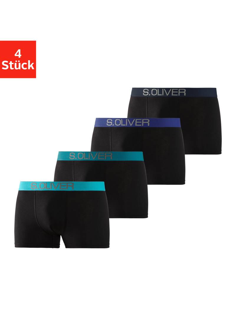 s.Oliver Boxer »Boxershorts für Herren«, (Packung, 4 St.), mit kontrastfarbenem Webbund von s.Oliver