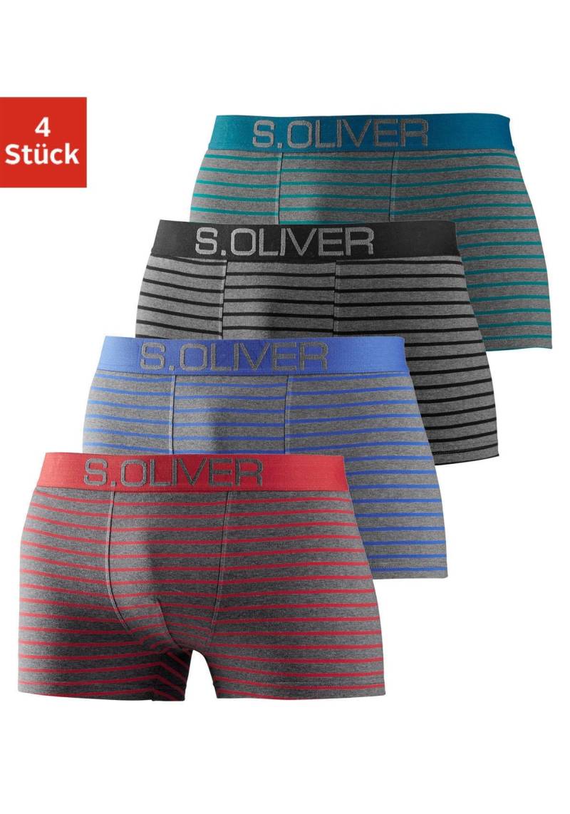 s.Oliver Boxer »Boxershorts für Herren«, (Packung, 4 St.), mit kontrastfarbenem Webbund von s.Oliver