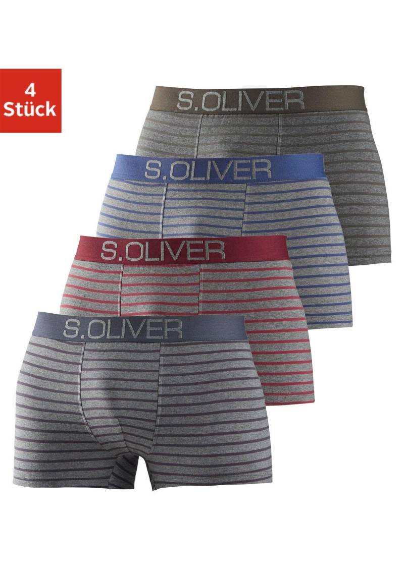 s.Oliver Boxer »Boxershorts für Herren«, (Packung, 4 St.), mit kontrastfarbenem Webbund von s.Oliver