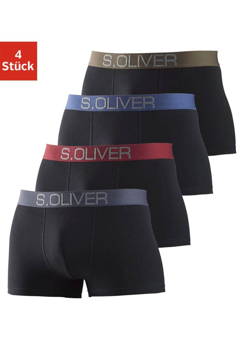 s.Oliver Boxer »Boxershorts für Herren«, (Packung, 4 St.), mit kontrastfarbenem Webbund von s.Oliver