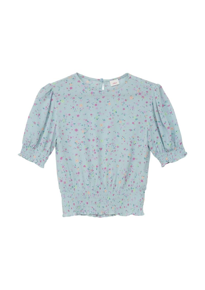 s.Oliver Junior Shirtbluse, mit Allover-Print und Smok-Detail von s.Oliver Junior