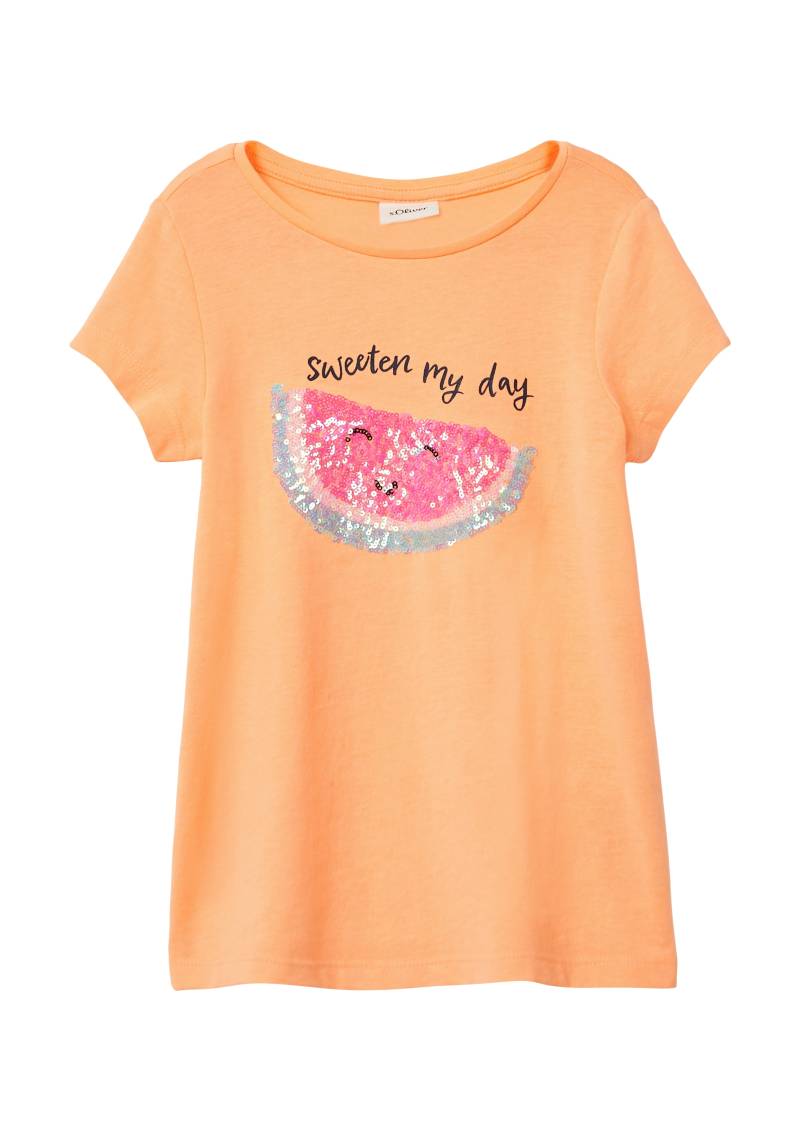 s.Oliver Junior T-Shirt, Pailletten, Artwork von s.Oliver Junior