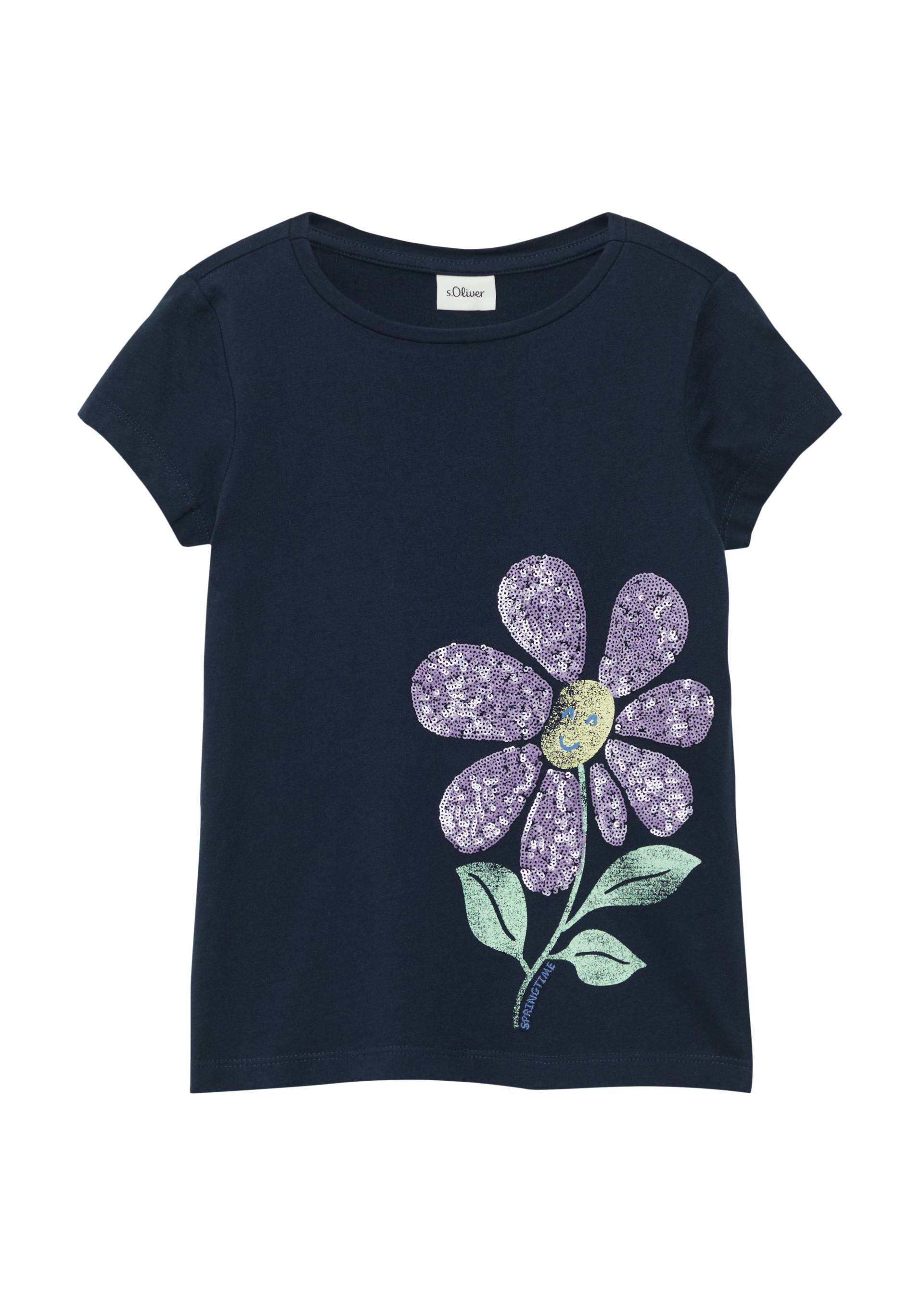 s.Oliver Junior T-Shirt, mit Frontprint und Pailletten von s.Oliver Junior