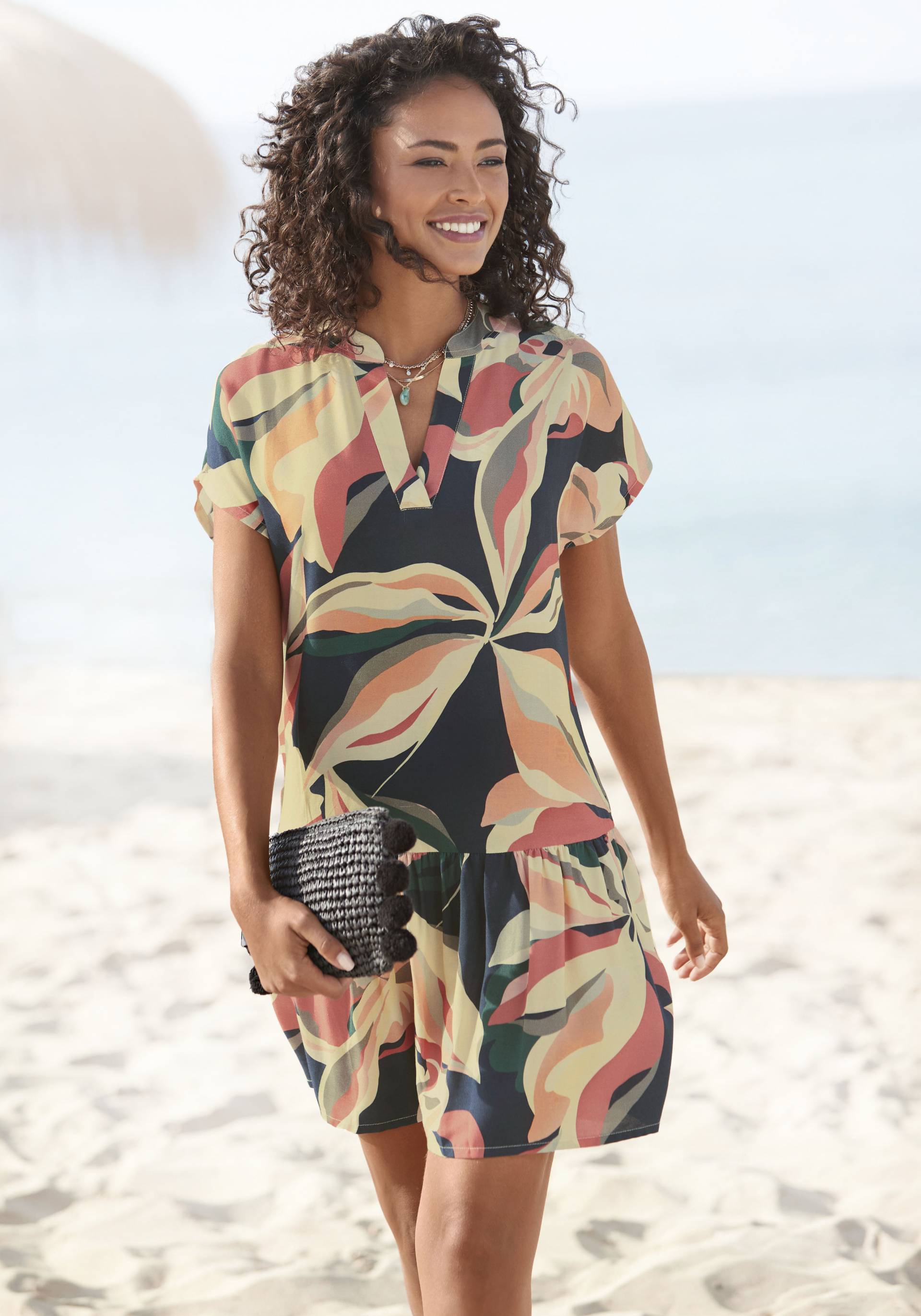 s.Oliver Blusenkleid, mit Volant am Rock, kurzes Sommerkleid, Strandkleid s.Oliver Blusenkleid, mit Volant am Rock, kurzes Sommerkleid, Strandkleid von s.Oliver