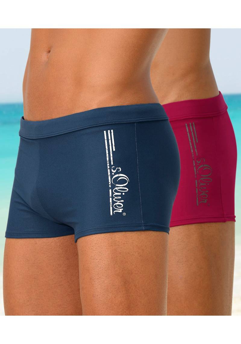 s.Oliver Boxer-Badehose, mit Logoschriftzug im coolen Used-Look von s.Oliver