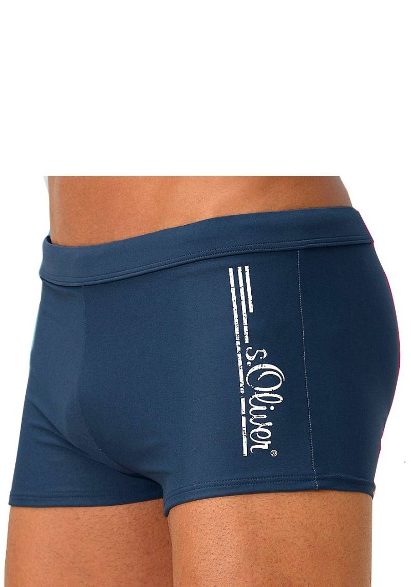 s.Oliver Boxer-Badehose, mit Logoschriftzug im coolen Used-Look von s.Oliver