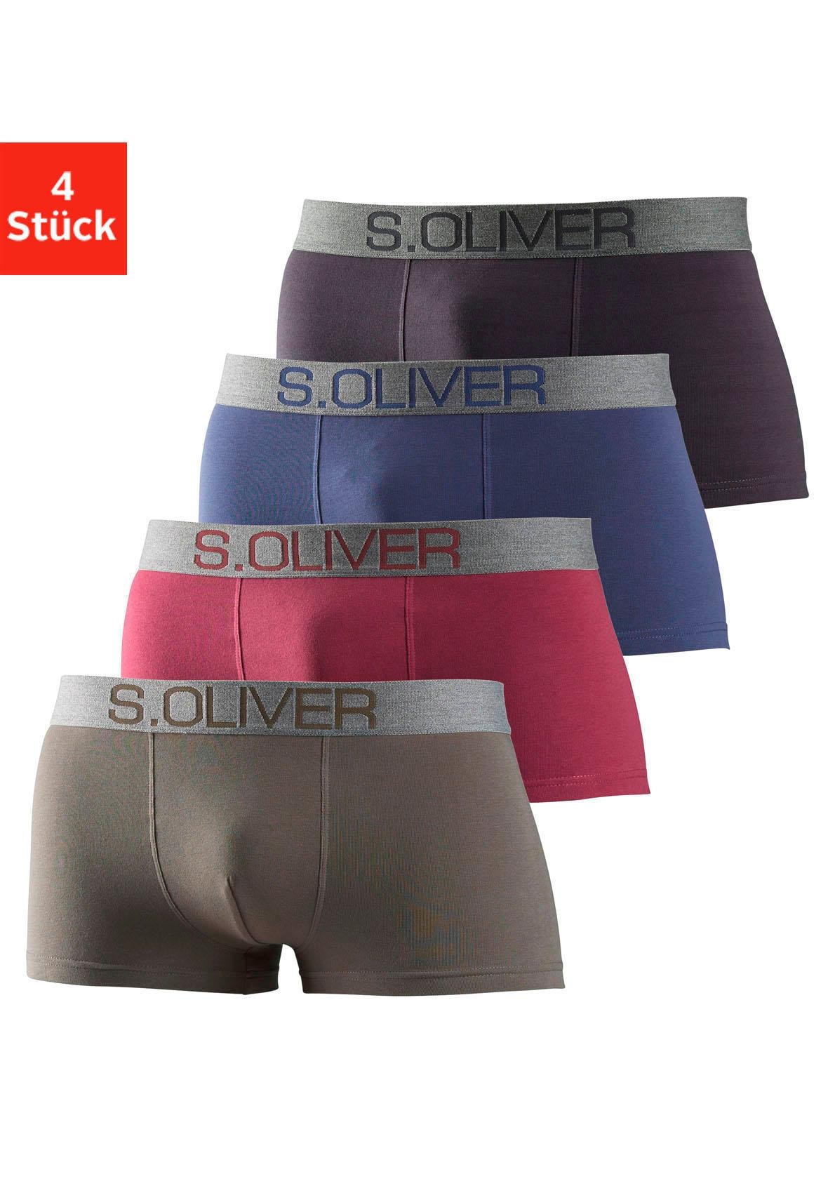 s.Oliver Hipster, (Packung, 4 St.), Boxershorts für Herren aus Baumwoll-Mix von s.Oliver