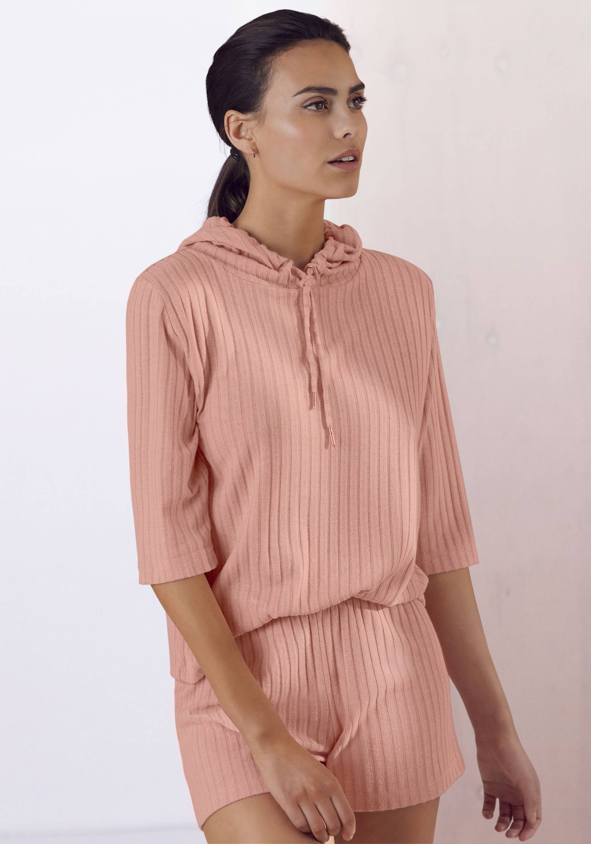 s.Oliver Kapuzensweatshirt, aus nachhaltigem Rippstrick, Loungeanzug s.Oliver Kapuzensweatshirt, aus nachhaltigem Rippstrick, Loungeanzug von s.Oliver