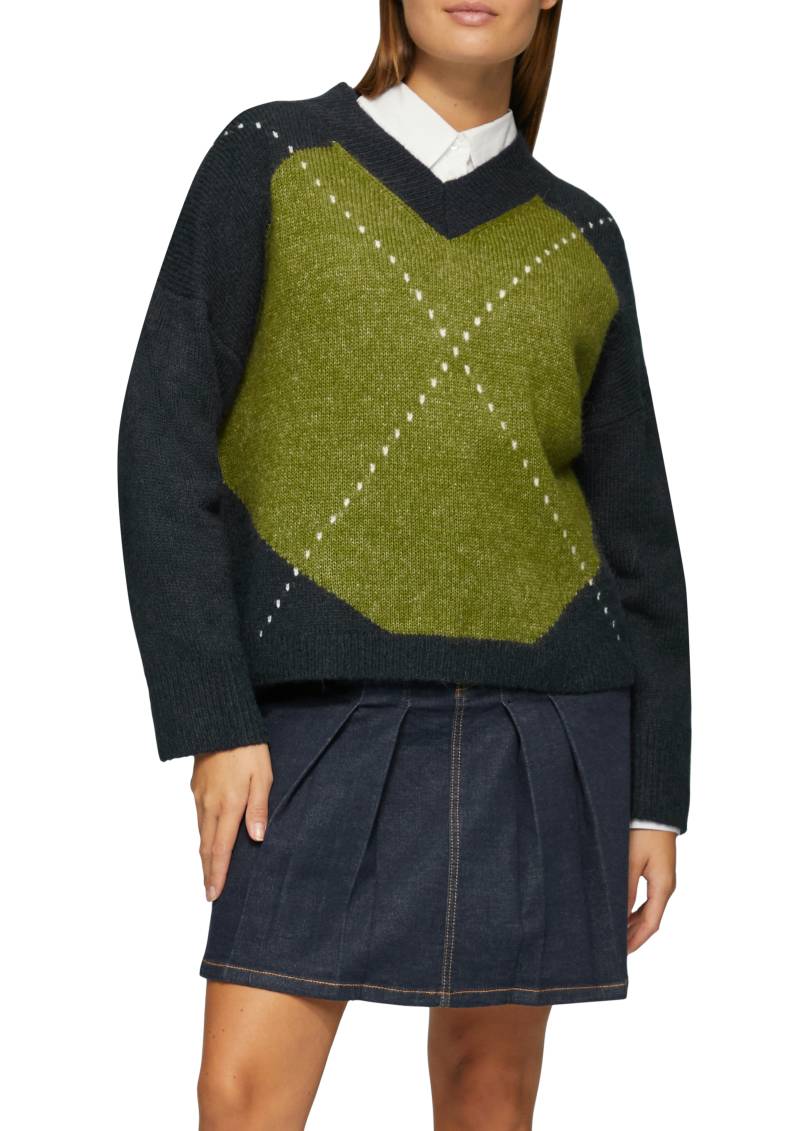 s.Oliver Strickpullover, mit V-Ausschnitt und Muster von s.Oliver