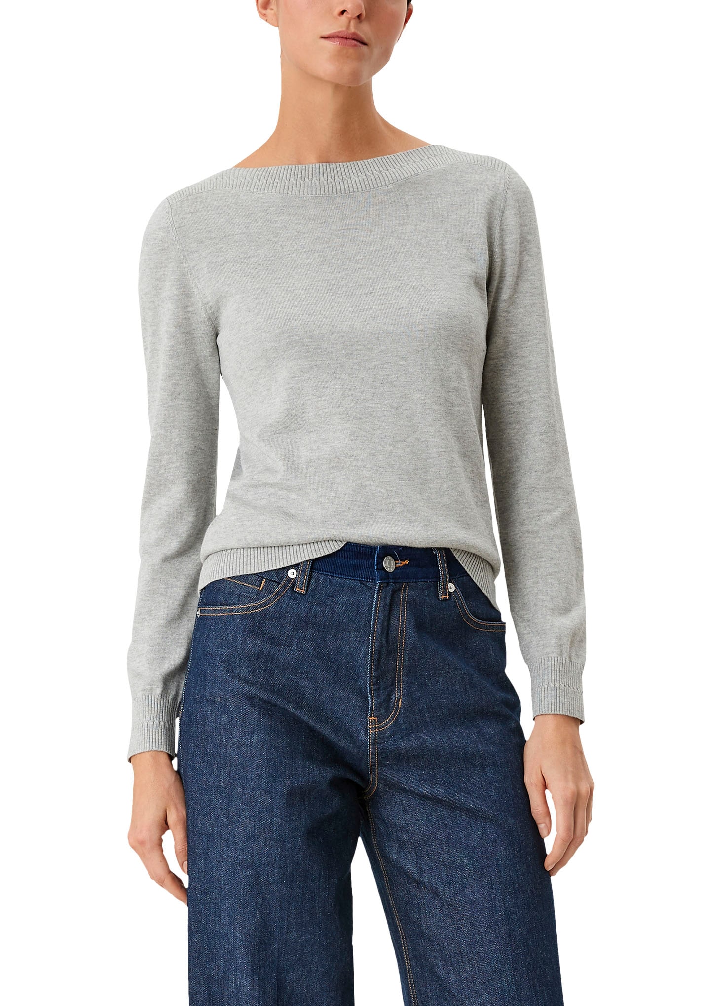s.Oliver Strickpullover, mit dekorativer Rippblende am Ausschnitt s.Oliver Strickpullover, mit dekorativer Rippblende am Ausschnitt von s.Oliver