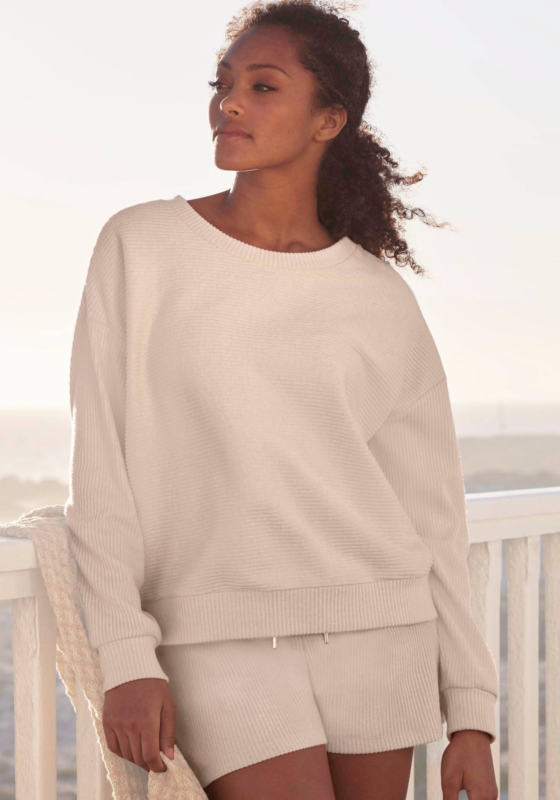 s.Oliver Sweatshirt, aus Ripp-Qualität mit überschnittenen Schultern, Loungewear s.Oliver Sweatshirt, aus Ripp-Qualität mit überschnittenen Schultern, Loungewear von s.Oliver