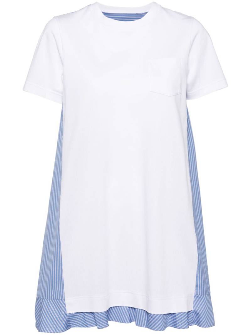 sacai Cotton Poplin x Cotton Jersey dress - White von sacai