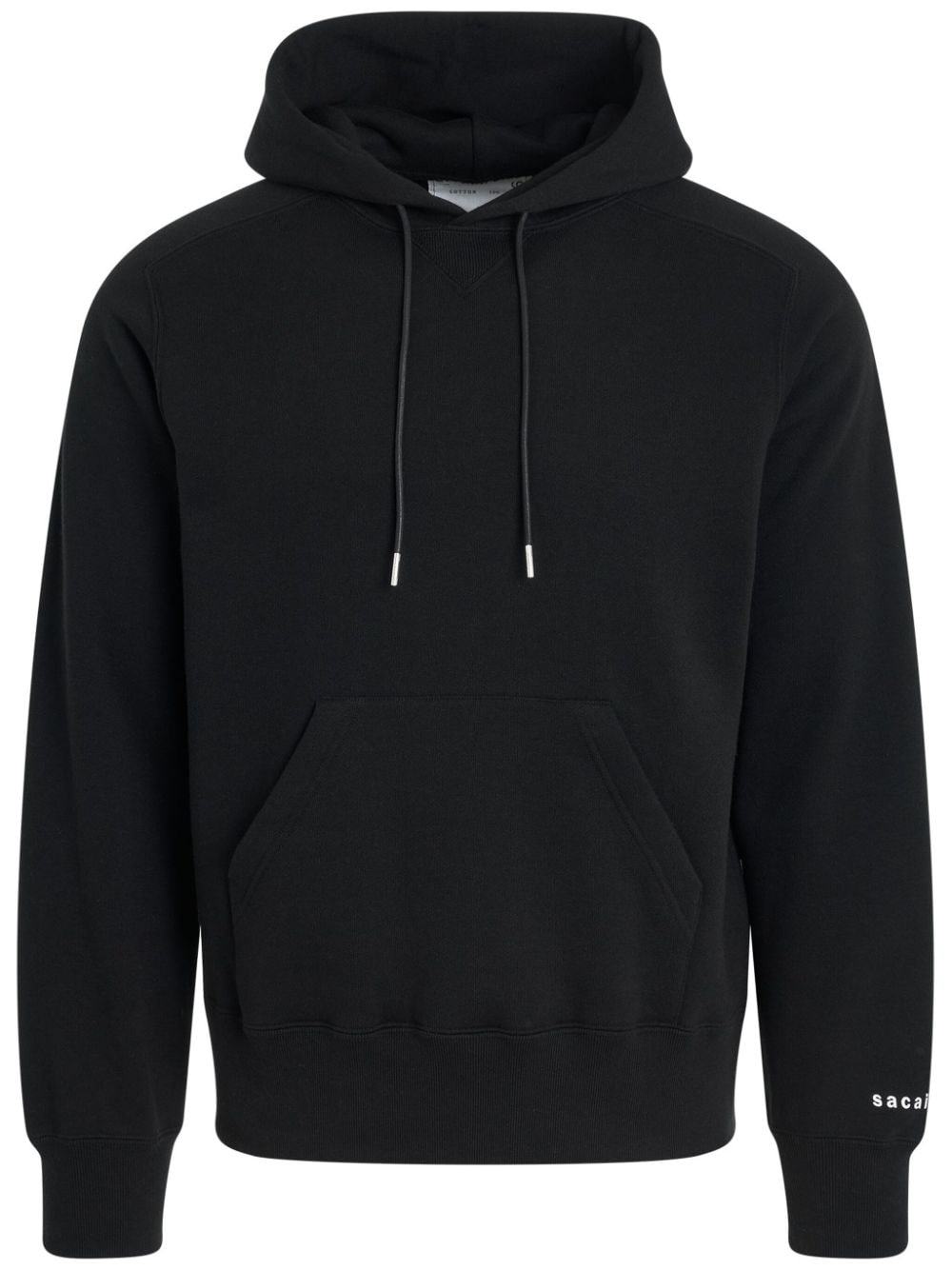 sacai Simple-print hoodie - Black von sacai