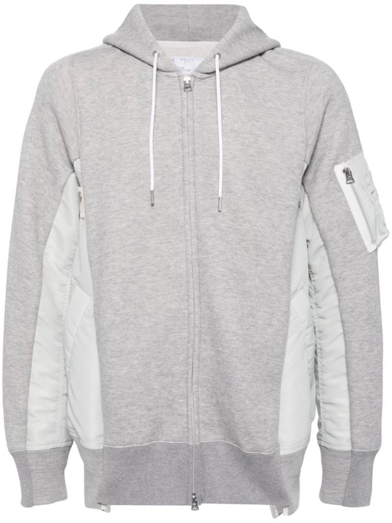 sacai x Sponge Sweat panelled hoodie - Grey von sacai